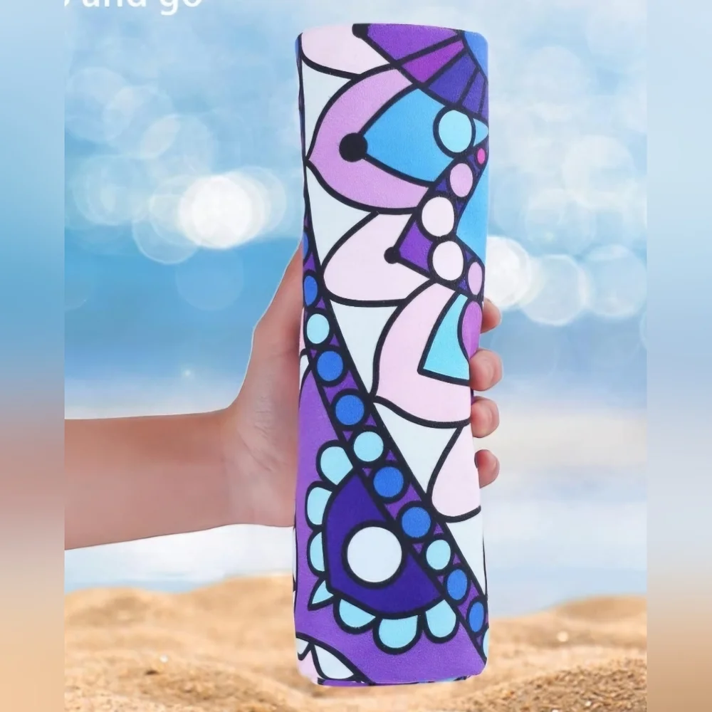 Purple Mandala Microfiber Oversized Lightweight Beach Towel NWT